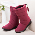 High quality wholesale fall women chunky warm winter high boots casual snow flat rubber base shoe for lady